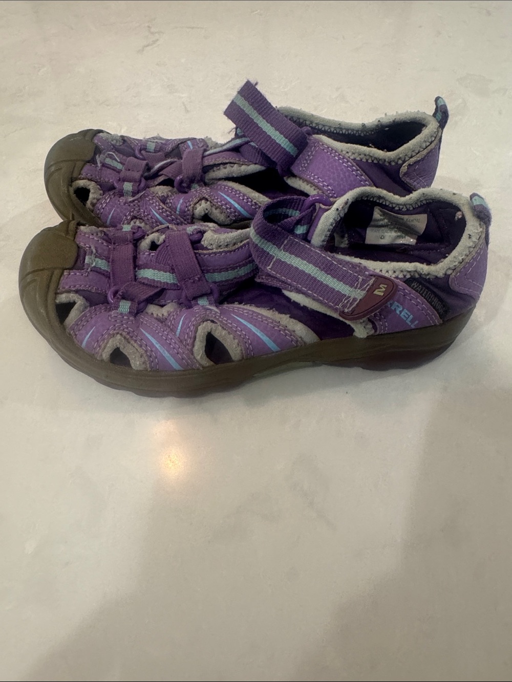 Merrell Kids Purple and Teal Closed-Toe Sport Sandals Size 13W
